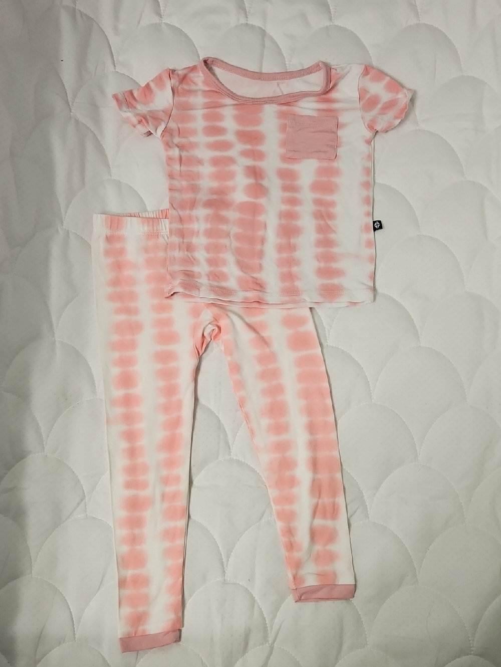 Kyte BABY Pink Tie-Dye Short Sleeve Pajama Set with Pocket